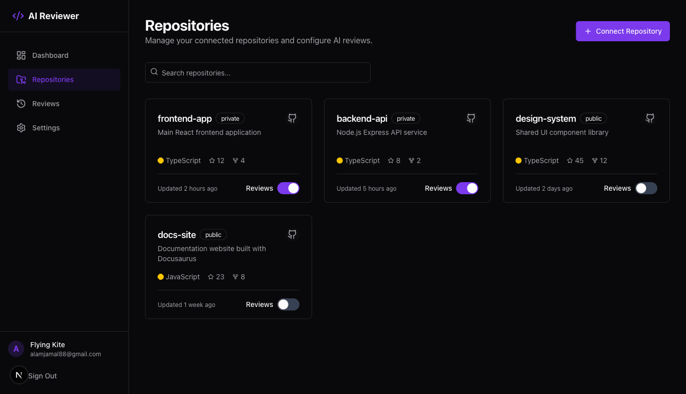 Repository list & enable